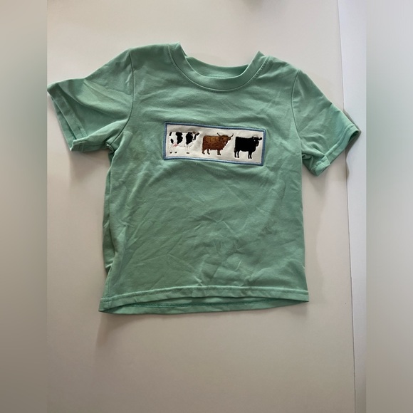 Blue cow embroidery shirt - Picture 5 of 7